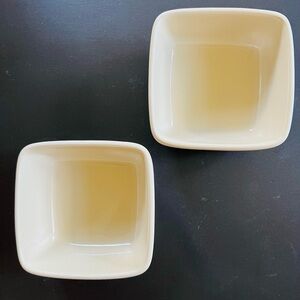 Longaberger Pottery Woven Traditions Ivory Square Small Low All Purpose Bowls